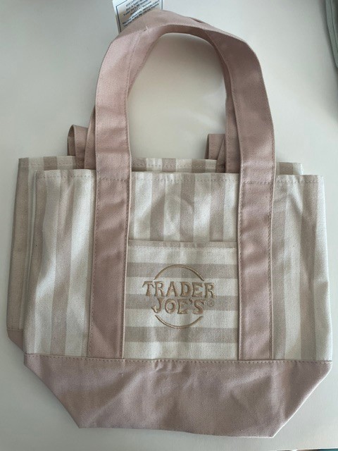 Trader Joe’s 2026 Striped Mini Canvas Tote Bag Pastel Limited Edition New U Pick