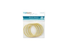 WR101 4 Piece Round Brass Plated Rings 2 Inch Size DIY Craft Accessory Hardware