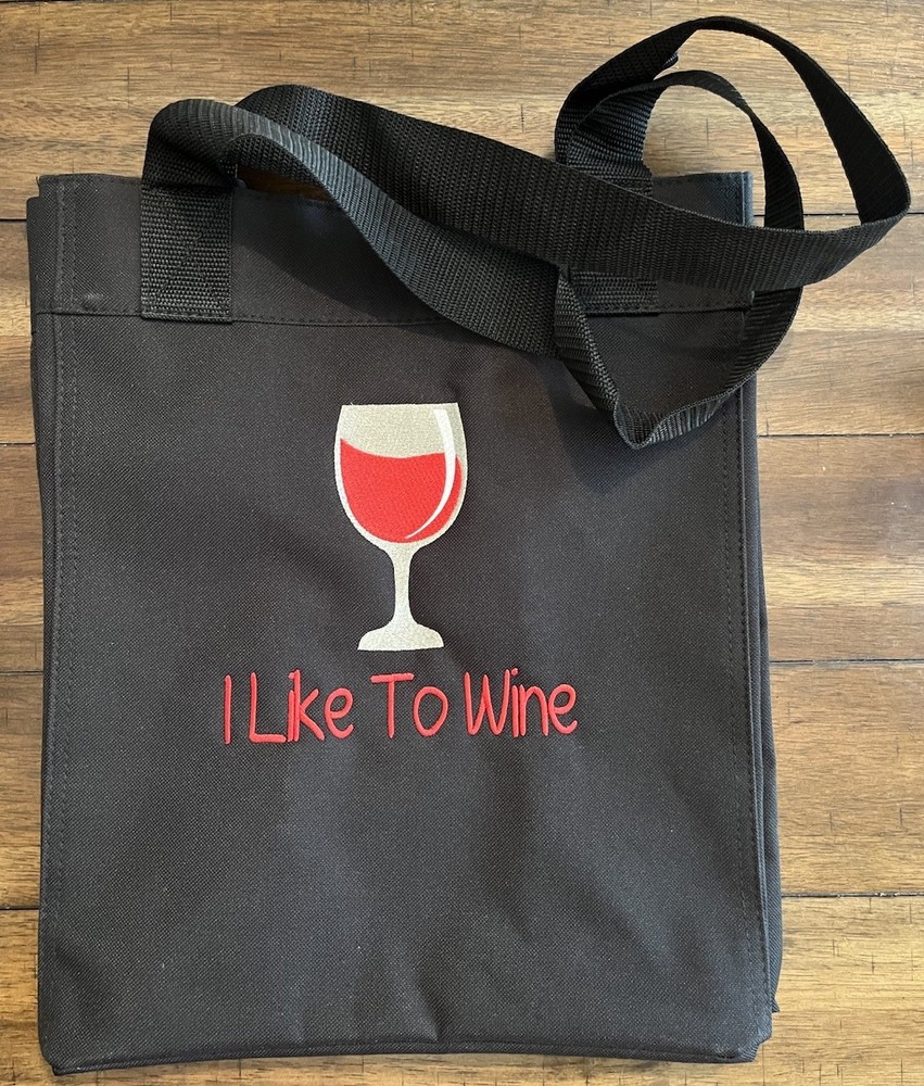31 Thirty-One Essential Storage Tote Lettuce Shop With Wine Glass Embroidery NEW