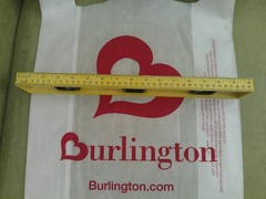 27 Count Lot of White with Red Reusable Burlington Shopping Bags