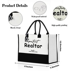Professional Title Important Stuff Tote Bag Work Office Commuting Shoulder