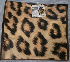 CHEETAH Print Reusable Shopping Bag PlanetE Eco Stream Large Capacity 4-Bottle