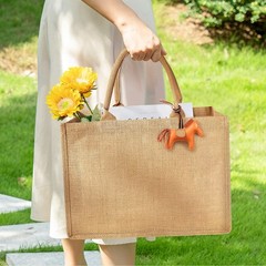 4-Pack Burlap Bags, Jute Tote Bags With Laminated Interior, Soft Handles – Re…