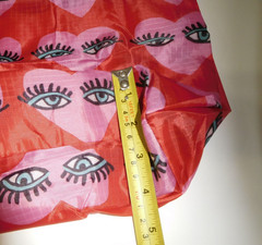 new REUSABLE TOTE BAG Kendra Dandy Hearts Face Eyes Red Pink Lightweight Travel