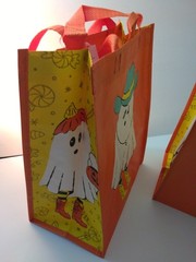 2 HEB 13 x 10 Ghost Candy Halloween Trick or Treat Bags Orange