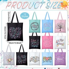 12 Pcs Music Gifts Tote Bag for Women Musical Theater Gifts Reusable Grocery …