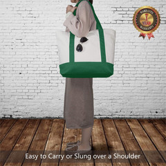 Topdesign 1-Pack Canvas Tote Bag with an External Pocket, Reusable Grocery Shopp