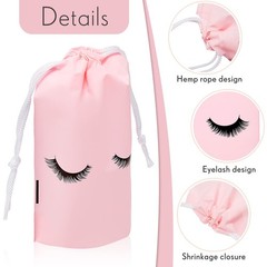Reginary 60 Pieces Eyelash Cosmetic Bags Mini Small Lash Pink, White, Black