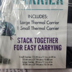 California Innovations Thermal Carrier Tote Bags 1 Large 1 Small Black Stripe