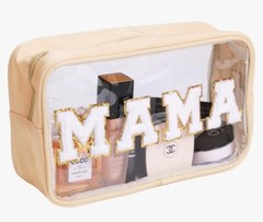 TBOLINE Nylon Preppy Makeup Bag Chenille Letter Cosmetic Stuff Pouch “MAMA”