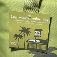 Trader Joe’s Olive Green Large Reusable Insulated Bag – New Limited Edition