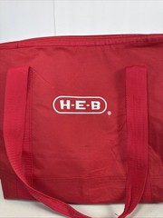 HEB Insulated Canvas Reusable Freezer Cooler Shopping Bag With Zipper
