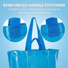 Lightweight and Stylish Set of 3 Blue Shopping Bags – Perfect for Organizing
