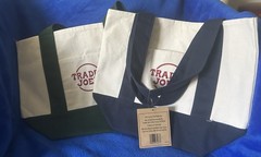 Trader Joe’s Canvas Mini Tote Bags in dark green and navy blue!
