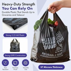 Watson Distributing 12 X 7 X 22 Black Ldpe Plastic Bag 2.25Mil Reusable 200/Case