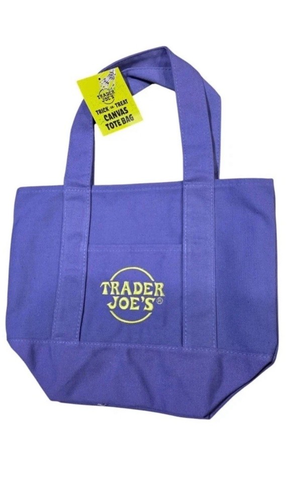 Trader Joe’s Mini Canvas Tote Bag Halloween Hottest It Bag Limited Purple 🎃