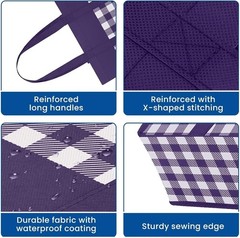 Reusable Grocery Shopping Bags 10 Pack Large Foldable Tote Bags Bulk, Long Ha…