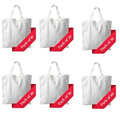 White Canvas Tote Bags Bulk | Custom Printable | Heavy Duty | Pack of 10–60