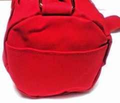 Small Red Canvas Tool Bag 9.5″ x 6.5″ Zippered Roll Tote Pockets