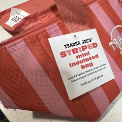 Trader Joe’s Mini Insulated Bag Striped Pink 2026 Limited Edition Brand New