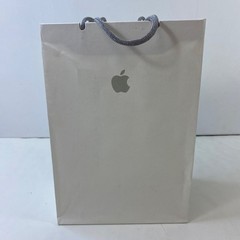 Apple Eco Friendly Shopping Bag White Gray Knit Handle Recyclable