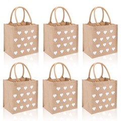 Burlap Tote Bags Handles Reusable Jute Gift Wedding Bridesmaid Beach Party