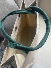 Starbucks Reusable Tote Shopping Bag Beige Green Logo 13x12x16 in