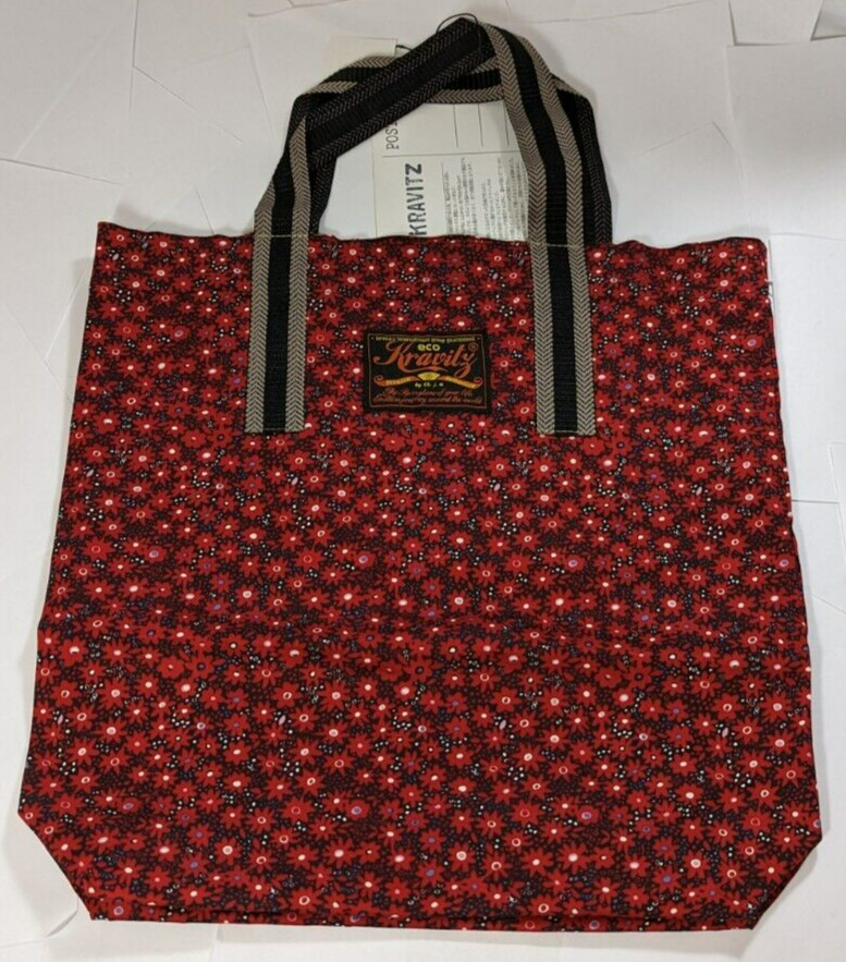 Kravitz Krabag Cotton Eco Tote Shopping Shoulder Hand Bag Red 14x14in JP KB1-255