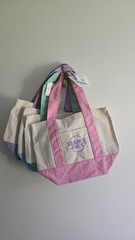 Trader Joe’s Pastel Colors Mini Canvas Tote Bag Set Of 4 Limited Edition NWT
