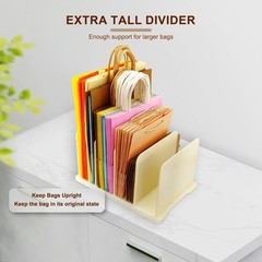 Reusable Shopping Bag Organizer Adjustable Extra Tall Shelf Dividers 40 Tote