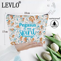 LEVLO Pegasus Cosmetic Makeup Bag Cartoon Movie Horse Lover Gift