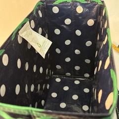 Mixed Bag Designs Small Mini Tote Market Grocery Shopping Bag Navy Green Geometr