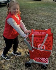 10 Pack Target Reusable Shopping Bags Red White Polka Dot Foldable Medium