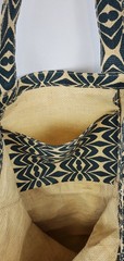 Old Navy Reusable Tote Bag Shopping Drk Blue Beige Geometric