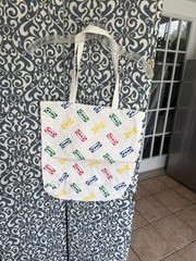 IKEA Aurtiende White with Multicolor Logo Canvas Bag