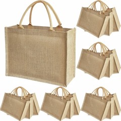 15 Pcs Jute handbag burlap tote bags Travel holiday Wedding Bridesmaids welco…