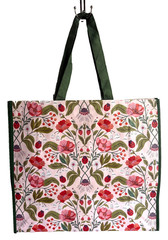 MARSHALLS REUSABLE LARGE TOTE SHOPPING BAG 20″ X 18″ LADYBUG POPPY FLOWERS
