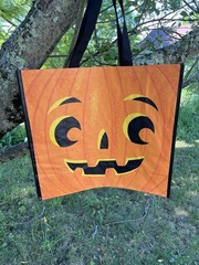 HALLOWEEN ~ 🎃Reusable Tote Bag~20″ X 18″ X 8″~PUMPKIN FACE🎃🎃