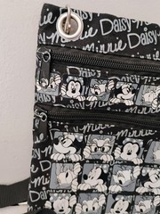 Disney Minnie Mouse Daisy Duck Black Canvas Crossbody Small 7.5″ Purse Bag