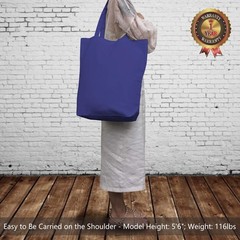 2 | 6 Pack Super Strong Large 17.5″x16.5″x5″ 10oz Cotton Canvas Tote Bag, Reu…