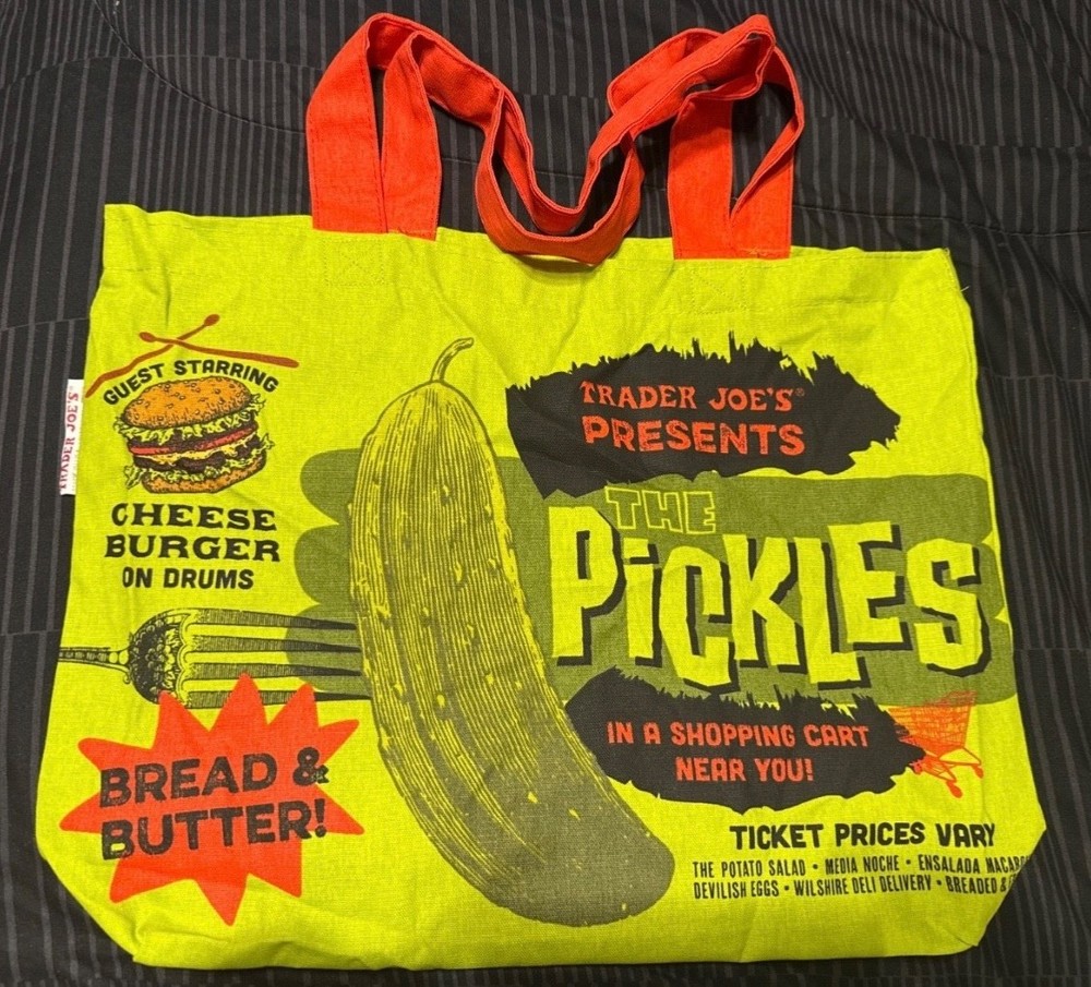 Trader Joe’s Pickle Tote Bag Viral Reusable Grocery Bag Green Limited Edition Sh