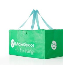MakeSpace Reusable Tote Bags, 5-Pack (Large Capacity Foldable Bags with Durable