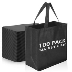 Reginary 100 PCS Reusable Totes Bags – Non Woven Grocery Handle Bags for Even…