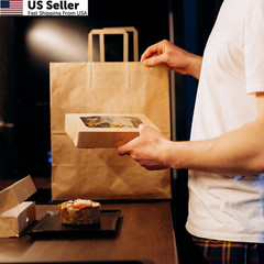 BagDream Large Paper Grocery Bags 12x7x14 Inches 100Pcs – 12x7x14″, Brown