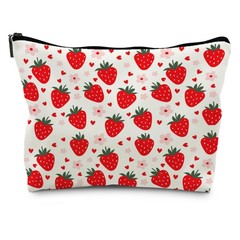 Supwhd Red Strawberry Makeup Bag, Cute 7.5 x 10 inches, PU-Strawberry