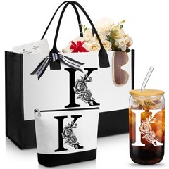Aliceset Initial Gifts for 16.93 x 12.6 x 6.69 inches, black, white, clear