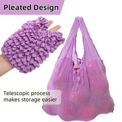 6 Pieces Magic Stretch Bags, Large Capacity Pleated Expandable Shopping Bags,…