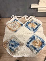 Handmade Crocheted Shopping Bag Multicolor Large 11x8x20 Polyester for all 6