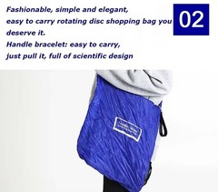 Portable Foldable Shopping Bag Reusable Grocery Tote with Compact Storage Disc