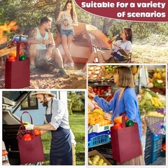 200 Pcs Reusable Tote Bag Bulk 8 x 4 x 10 Inch Non Woven Shopping Bag with Ha…